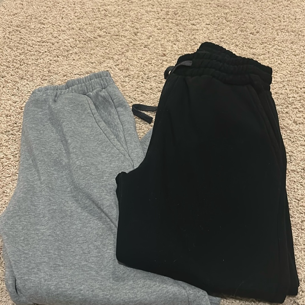 Burnside size small sweatpants, black and gray